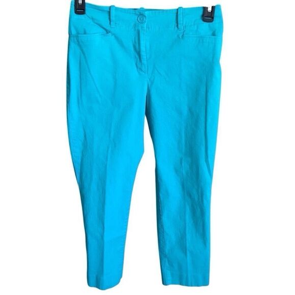 Talbots Size 6 turquoise blue women’s capris cropped cotton blend spring summer - Picture 1 of 4